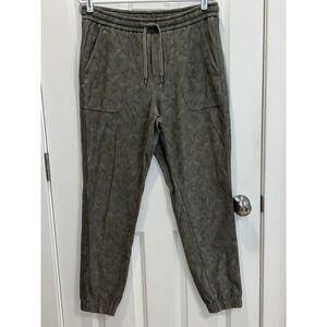Athleta Printed Farallon Jogger Pants Womens 12T Grey Camo Organic Cotton